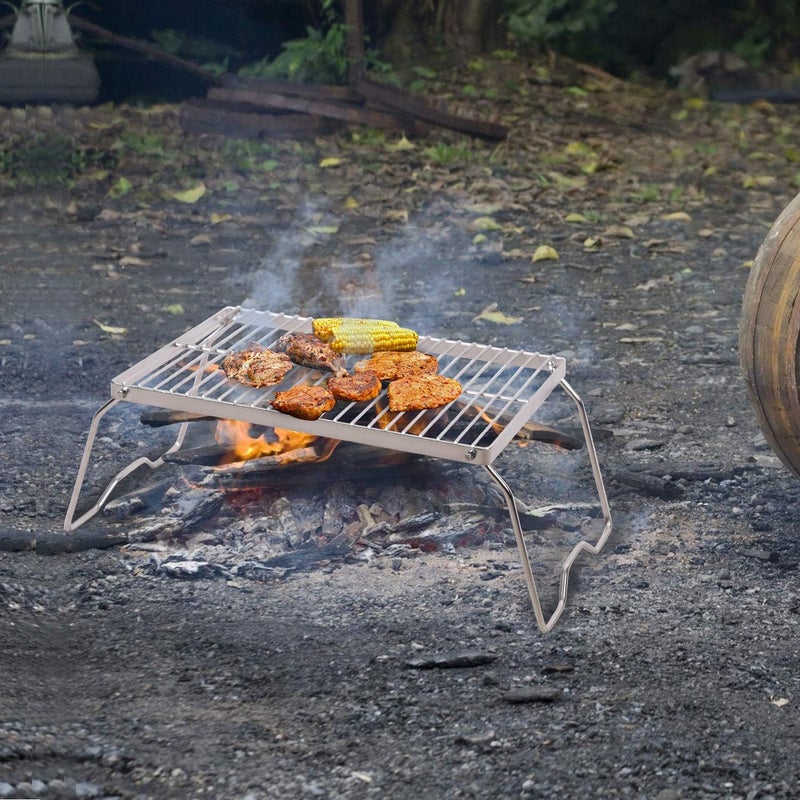 CAMPMAX Campfire Grill 304 Stainless Steel Grate, Folding Camping Grill Heavy Duty with Carrying Bag, Large - Image 2
