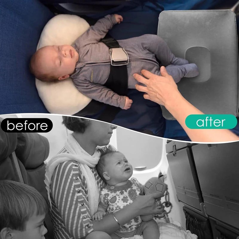 FYCAN Inflatable Foot Rest for Air TravelCar Seat Foot Rest for Kids ToddlerAdjustable 3 Layers Height Leg Rest PillowAirplane Travel Essentials Great for AirplaneOfficeHomeTrainsCarsMulti - Image 5
