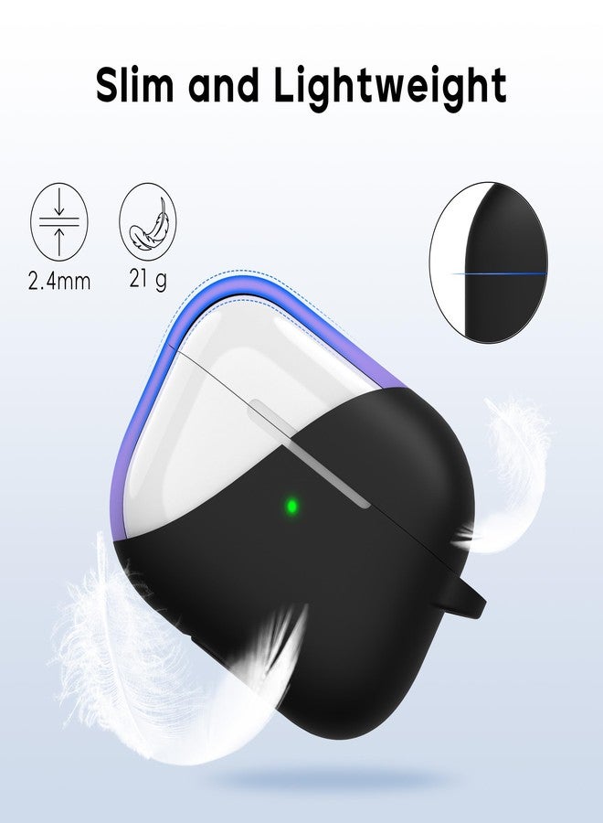 روفونجوانجو غطاء حماية من السيليكون الناعم متوافق مع AirPods Pro من الجيل الثاني (2023/2022/2019)، مزود بمجموعة تنظيف وأطراف أذن، أسود اللون. - Image 3