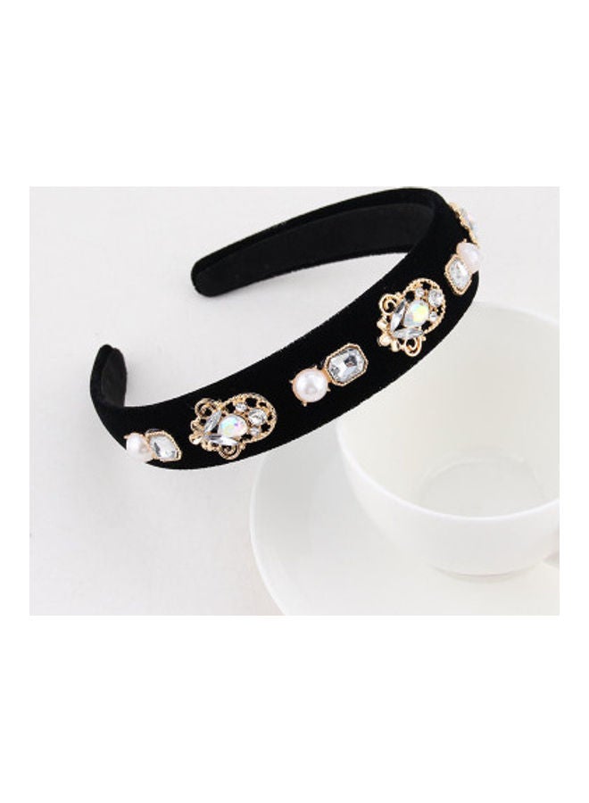 NIBEMINENT Pearl Diamond Edged Hair Band Multicolour