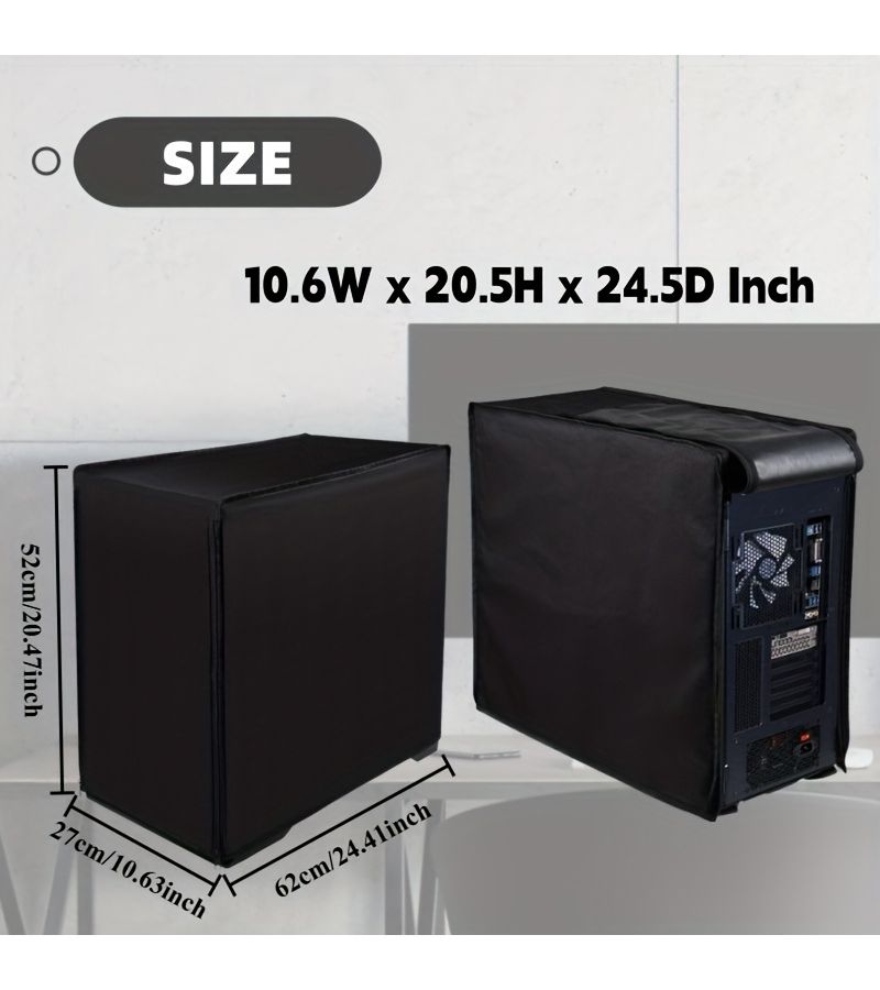 PU Oxford Fabric Protective Zippered Case For Mid Tower PC Computer CPU 19.69x8.27x18.1 Inch - Image 3