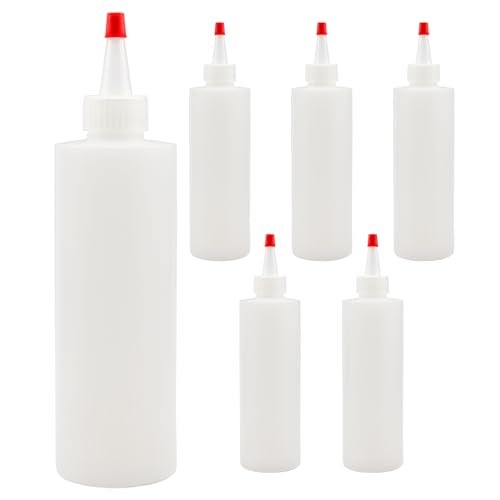 Cornucopia Brands 8oz HDPE Plastic Squeeze Bottles w/Yorker Tips (6-Pack), Empty Refillable Bottles for Arts, Crafts & Kitchen (6-Pack) - Image 1