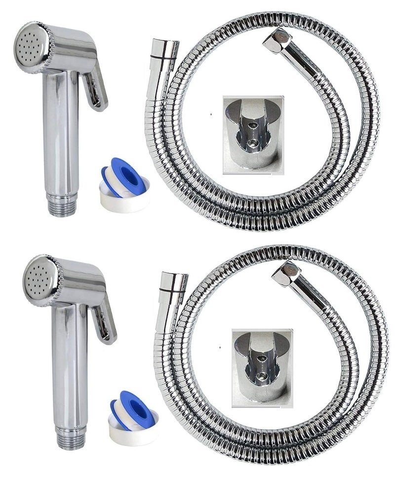 MLD Jaq Jet Health Faucet with 1 Meter S.S Tube and Wall Hook,Taflon,Screw (Pack of 2) - Image 1