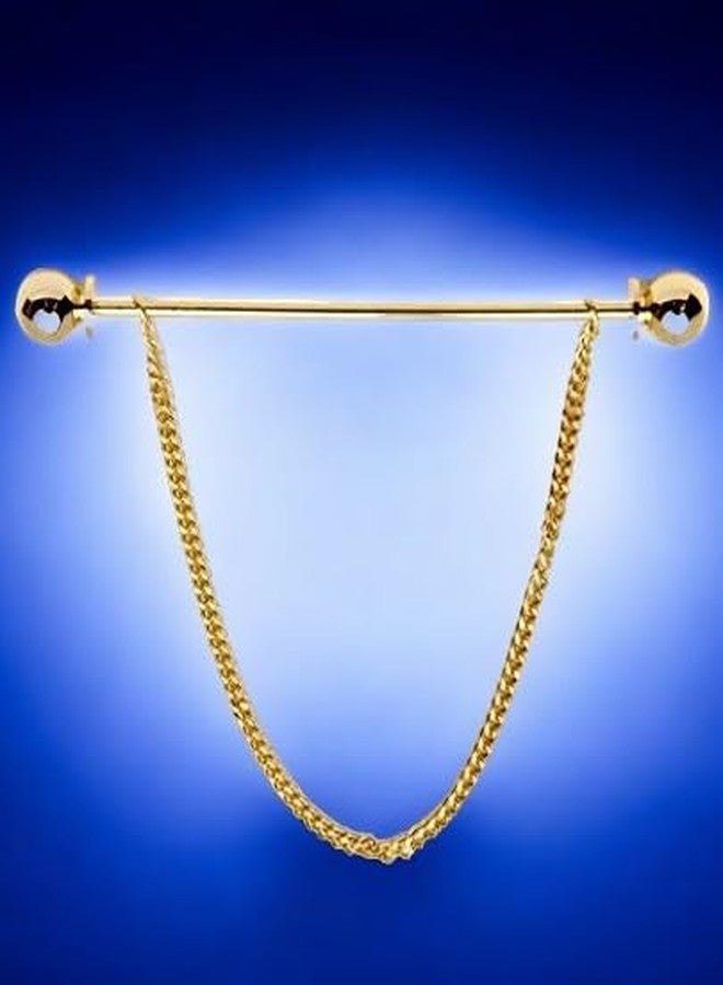 Tripin Golden Collar Bar with Removable Chain for Men Women Kids Corporate Party French Cuff Shirts Shirt Suit Blazer in A Gift Box TNSPGOLD377 (PACK OF 2) - Image 5
