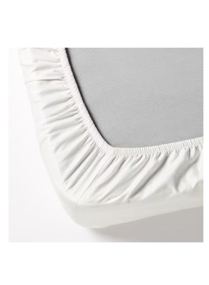 Orchard Exclusive (White) Queen Size Fitted Sheet 160x210 Cm (Set of 1 Pc)  Cotton percale Weave, Soft and Luxurious, High Quality Bed linen -180 TC