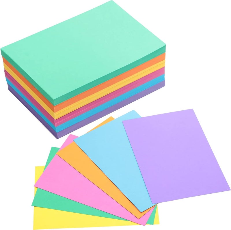 Fainne 300 Pcs Blank Index Cards 180 Gsm Thick Card Stock Assorted Color Neon Blank Flash Cards Colorful Study Notecards for Organizing(4 x 6 Inch,Bright Colors) - Image 1