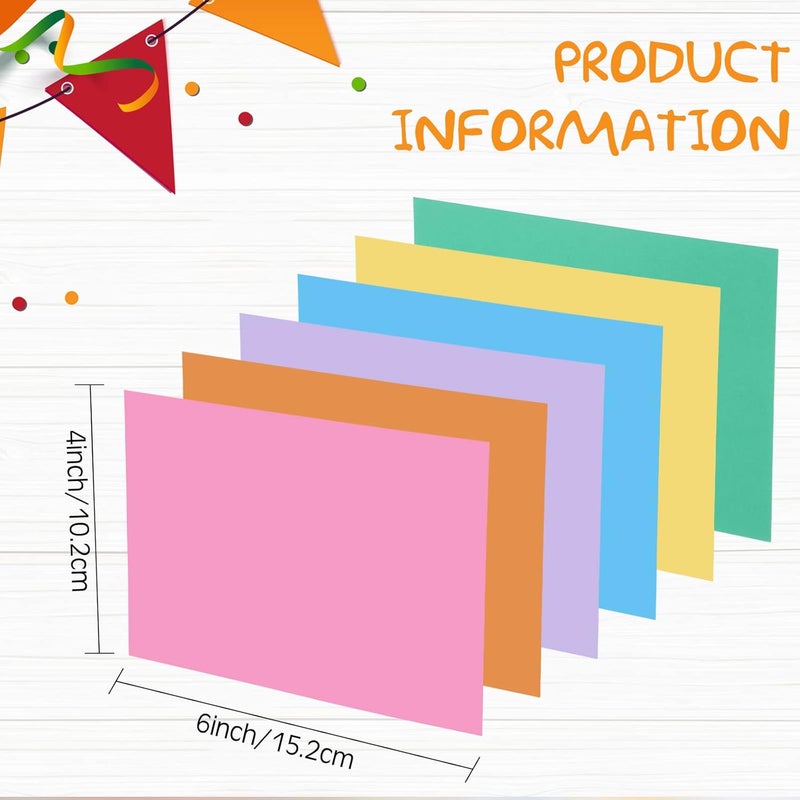 Fainne 300 Pcs Blank Index Cards 180 Gsm Thick Card Stock Assorted Color Neon Blank Flash Cards Colorful Study Notecards for Organizing(4 x 6 Inch,Bright Colors) - Image 2