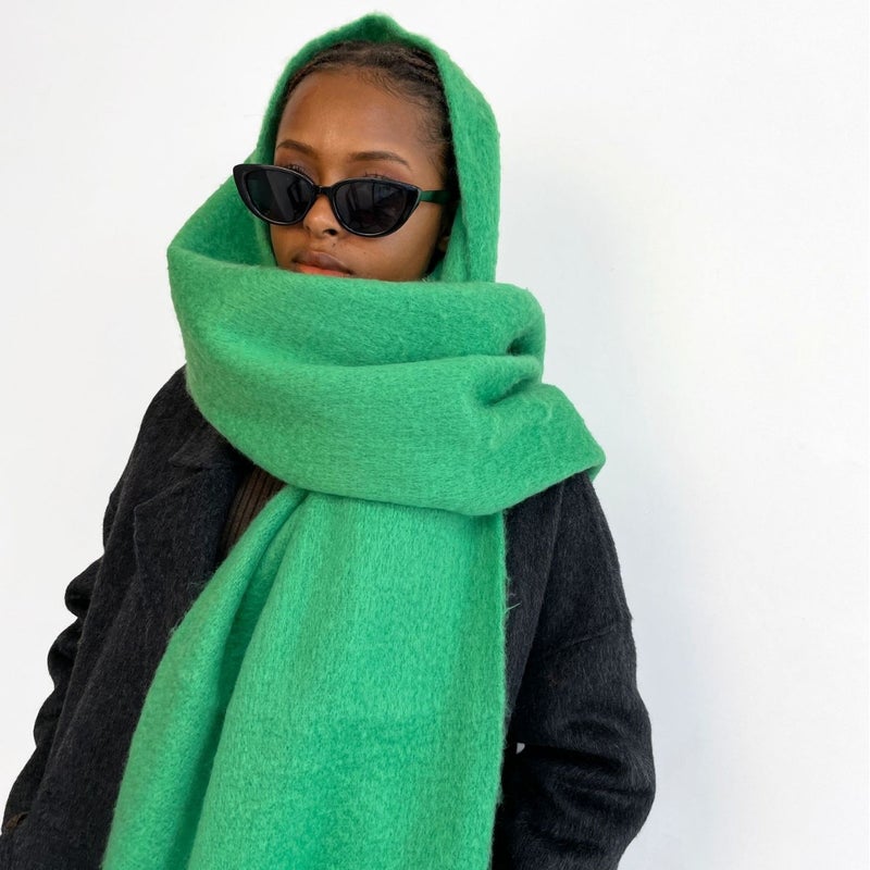 Scarf Autumn and Winter Pure Color Mohair Scarf Warm Mid-Length Scarf Winter Shawl Scarf Outer Wear and Wholesale - Image 4