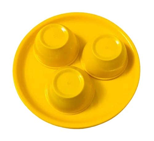 Coolkart Polypropylene 6 Pcs Serving Plate with 6 Pcs Serving Bowl Dinnerware Set Yellow Color - Image 2