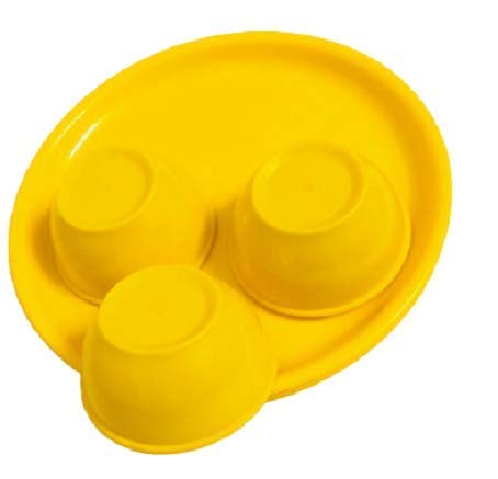 Coolkart Polypropylene 6 Pcs Serving Plate with 6 Pcs Serving Bowl Dinnerware Set Yellow Color - Image 4