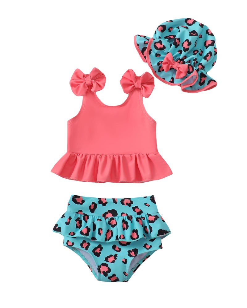 Mioglrie Baby Swimsuit Girl 6 9 12 Months Baby Bathing Suit Girl Two Piece Green Red Bikini Summer Beach Swimwear Infant Tankini Set - Image 1