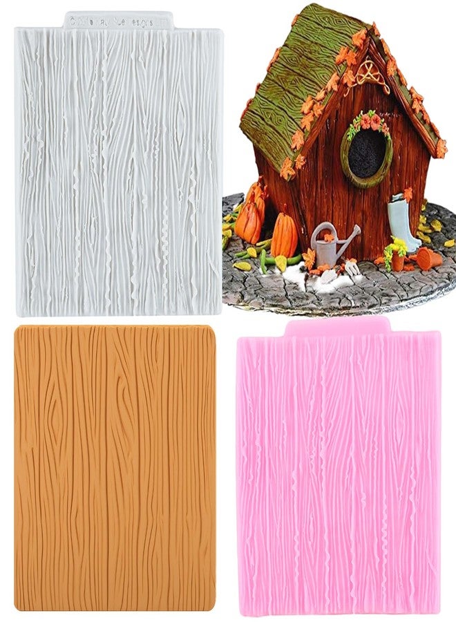RFGHAC Wood Grain Tree Bark Silicone Molds Tree Bark Texture Fondant Mold for Cake Decorating Cupcake Topper Chocolate Candy Gum Paste Polymer Clay Set Of 2 - Image 1