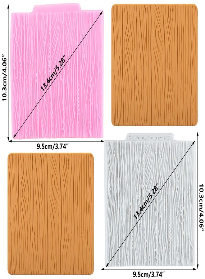 RFGHAC Wood Grain Tree Bark Silicone Molds Tree Bark Texture Fondant Mold for Cake Decorating Cupcake Topper Chocolate Candy Gum Paste Polymer Clay Set Of 2 - Image 2