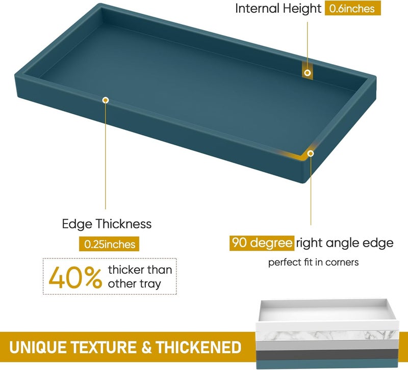EG-SIPRO Bathroom Counter Tray, High-Grade Thickened Silicone Bathroom Vanity Tray,Shatterproof Durable Rectangle Bathroom Tray Soap Dispenser Tray for Bathroom Countertop - Image 3