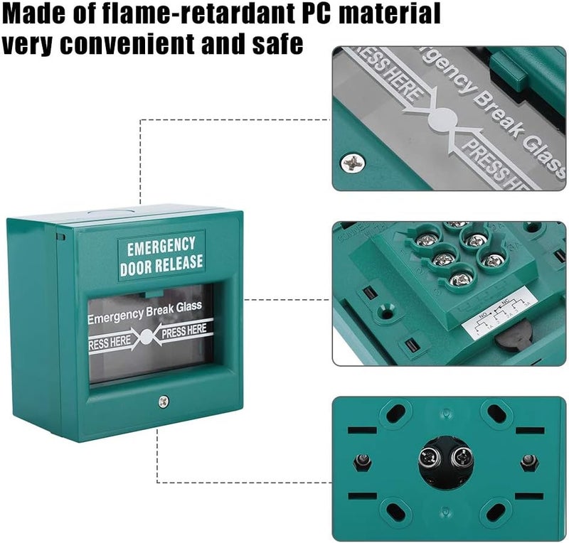 klarako Emergency Exit Door Release Fire Alarm Button Home Security Door Break Switch with 1 Emergency Button 1 Installation Kit - Image 4