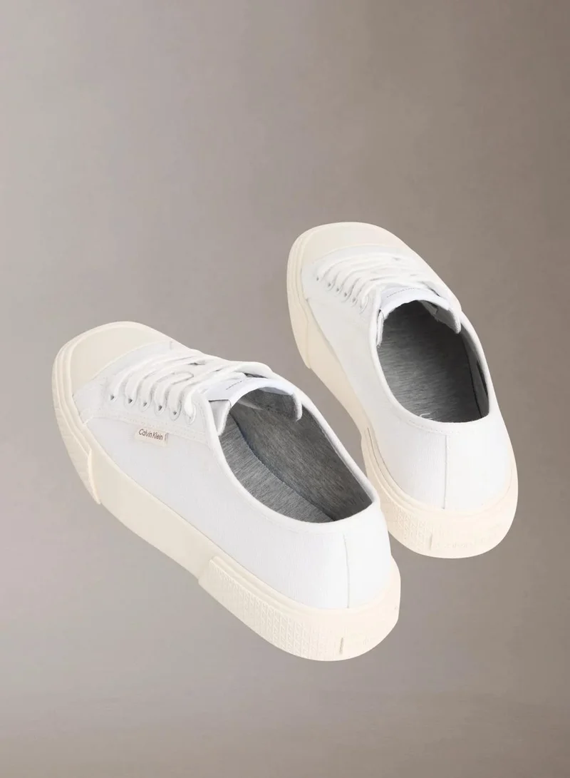 Calvin Klein Bright White CK Luna - Canvas Emblem Logo Trainers for Women | Best Price UAE