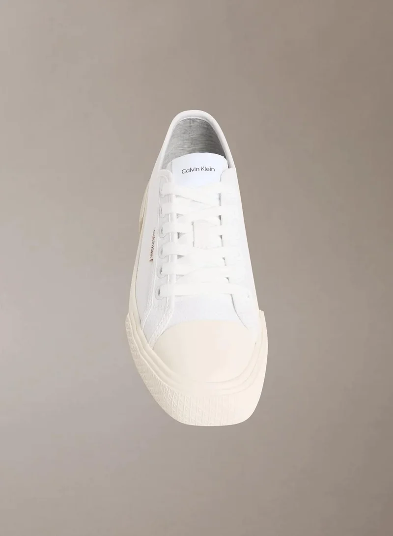 Calvin Klein Bright White CK Luna - Canvas Emblem Logo Trainers for Women | Best Price UAE