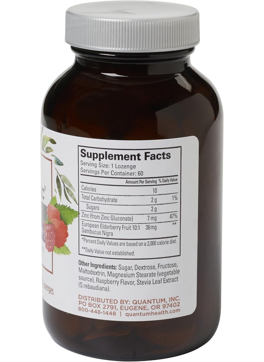 Quantum Quantum Health TheraZinc Elderberry Lozenges Made with Zinc Gluconate for Immune Support 60 Count  - Image 2