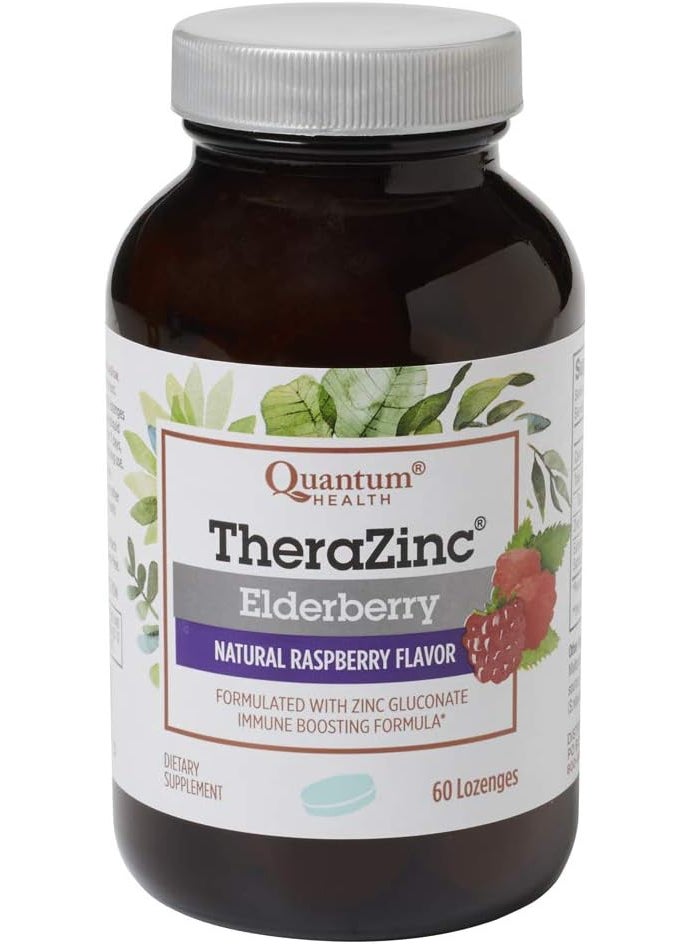 Quantum Quantum Health TheraZinc Elderberry Lozenges Made with Zinc Gluconate for Immune Support 60 Count  - Image 4