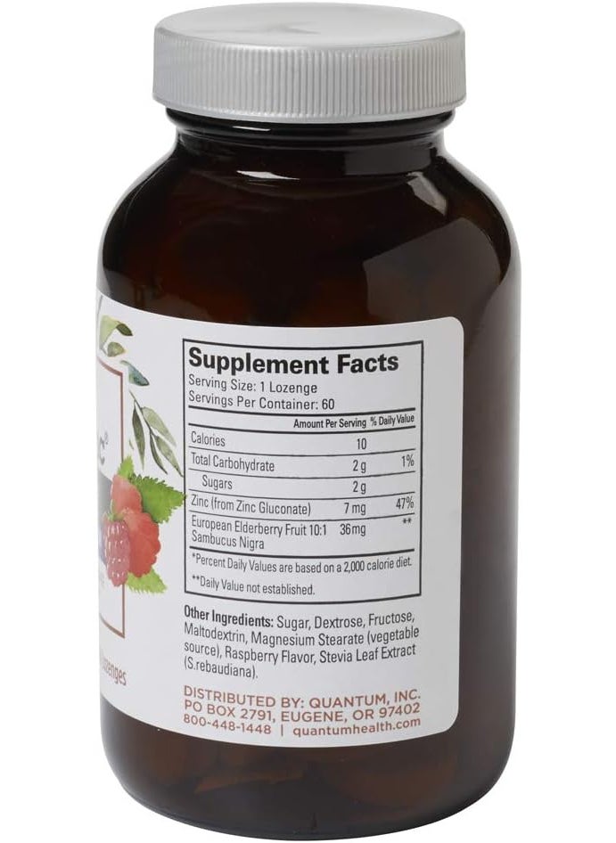Quantum Quantum Health TheraZinc Elderberry Lozenges Made with Zinc Gluconate for Immune Support 60 Count  - Image 5