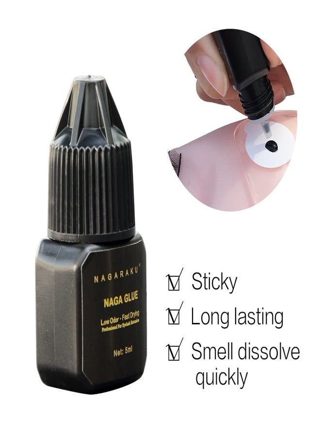 NAGARAKU Eyelash Extension Glue Makeup 5ml No Simulation Low Smell Fast Drying Magnetic Eyelashes Glue (Mild Glue) - Image 4