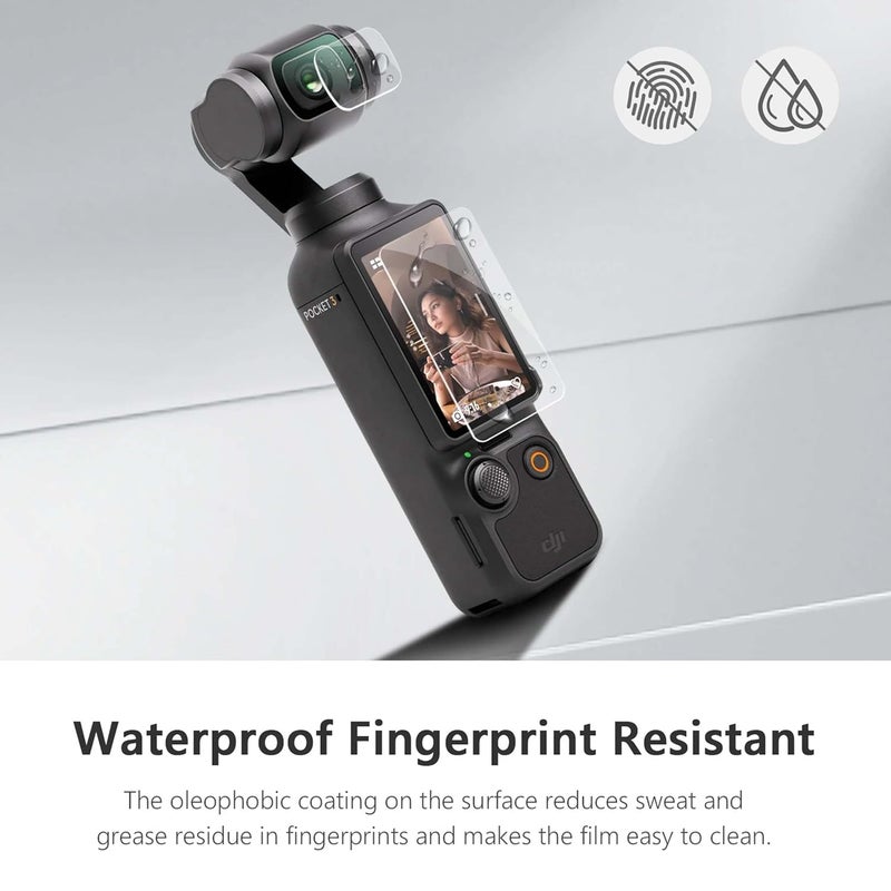 FCS حماية شاشة متوافقة مع كاميرا DJI Pocket 3 | واقي مرن مضاد للصدمات 9H، واقي عدسة الكاميرا، 2 قطعة. (Pocket 3) - Image 4