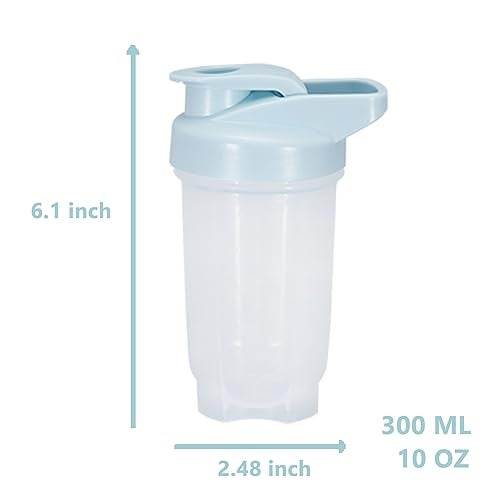 GAISHION Shaker Bottle Protein Shakes Cup and 10-Ounce/300ML Shaker-Bottle with Whisk Balls, Protein Shaker- Bottles Set, Non-BPA plastic(Bule+Purple(2PCS)) - Image 2