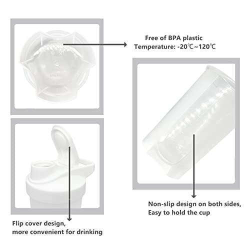 GAISHION Shaker Bottle Protein Shakes Cup and 10-Ounce/300ML Shaker-Bottle with Whisk Balls, Protein Shaker- Bottles Set, Non-BPA plastic(Bule+Purple(2PCS)) - Image 3