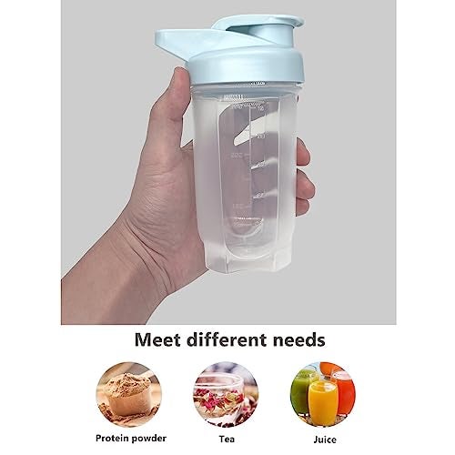 GAISHION Shaker Bottle Protein Shakes Cup and 10-Ounce/300ML Shaker-Bottle with Whisk Balls, Protein Shaker- Bottles Set, Non-BPA plastic(Bule+Purple(2PCS)) - Image 4