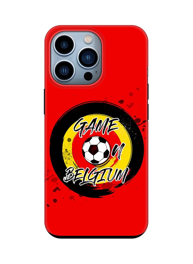 Stylizedd Tough Pro Series Case for Apple iPhone 14 Pro Dual Layer hybrid PC & TPU Customized Mobile Cover Shield with inner TPU protection Matte Finish - Game on Belgium