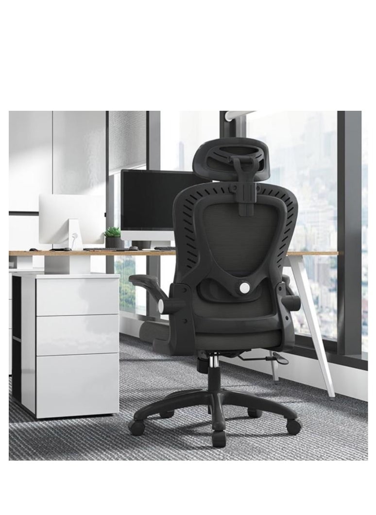 Golden - Ergonomic Office Chair, Office Computer Desk Chair with High Back Mesh and Adjustable Lumbar Support Rolling Work Swivel Task Chairs with Wheel 3D Armrests and Headrest (Black) - Image 1