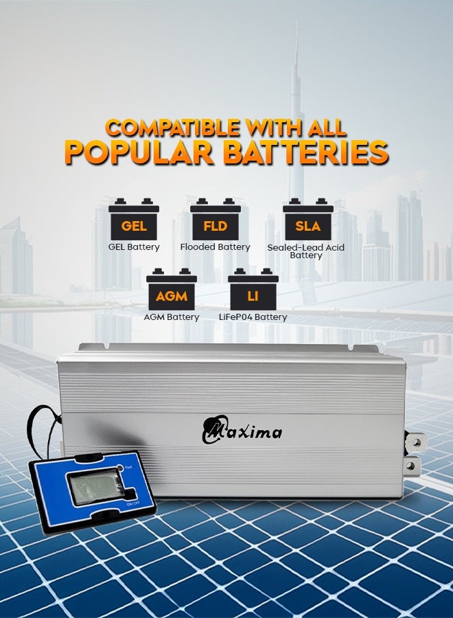 Maxima Modified Sine Wave Solar Inverter 1500W 12V – High Efficiency Power Converter for Home, RV, Off-Grid Solar Systems. Built-in restart function. LCD Display, Aluminum Alloy Multiple Portection. - Image 2