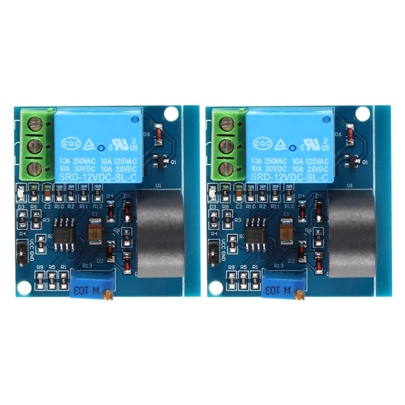 وحدة مرحل استشعار التيار المتردد من 12V 5A عبوة من 2 قاطع دائرة التيار الزائد القابل للضبط مرحل تيار 12V لأتمتة الصناعية HVAC - Image 1