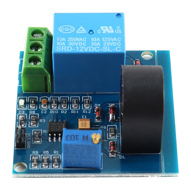 وحدة مرحل استشعار التيار المتردد من 12V 5A عبوة من 2 قاطع دائرة التيار الزائد القابل للضبط مرحل تيار 12V لأتمتة الصناعية HVAC - Image 5