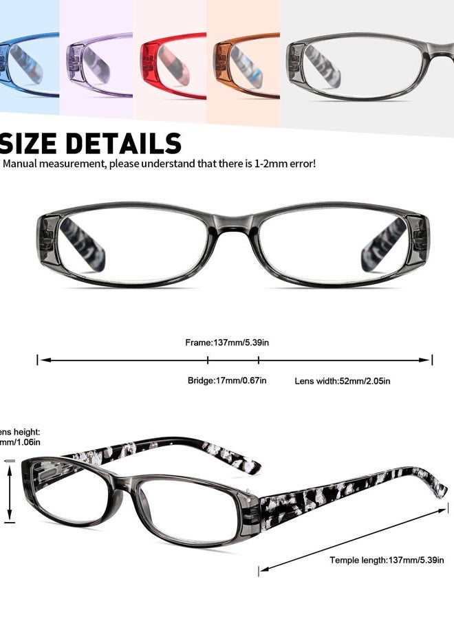 SOCTICK 5-Pack Reading Glasses Blue Light Blocking, Reading Glasses for Women with Comfort Spring Hinges 1.5 - Image 2
