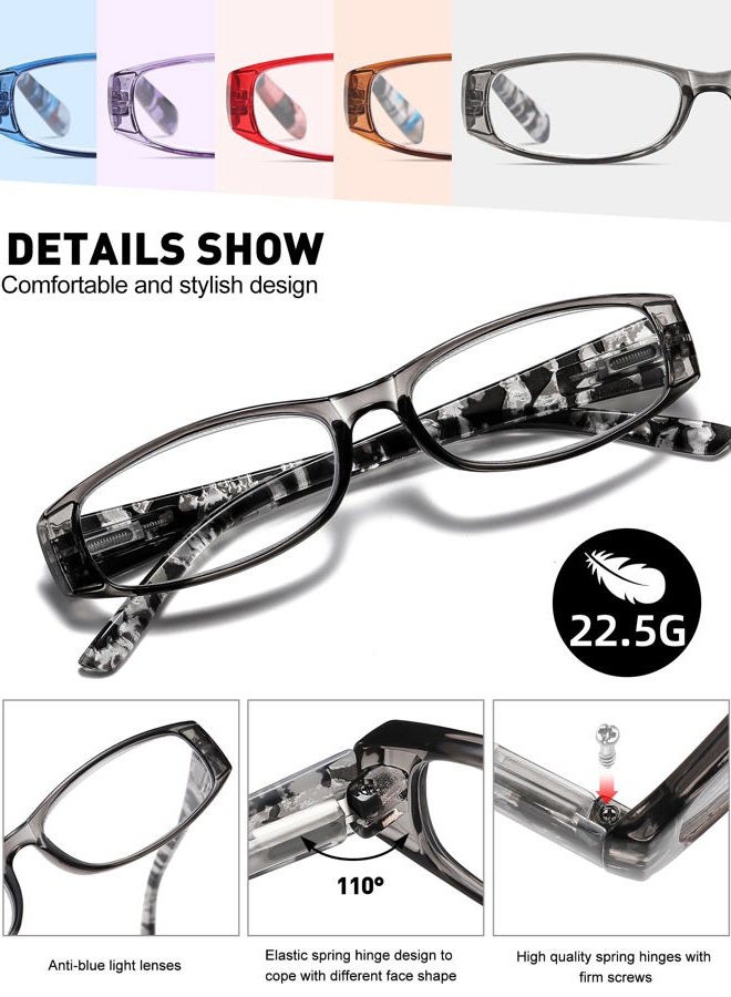 SOCTICK 5-Pack Reading Glasses Blue Light Blocking, Reading Glasses for Women with Comfort Spring Hinges 1.5 - Image 3