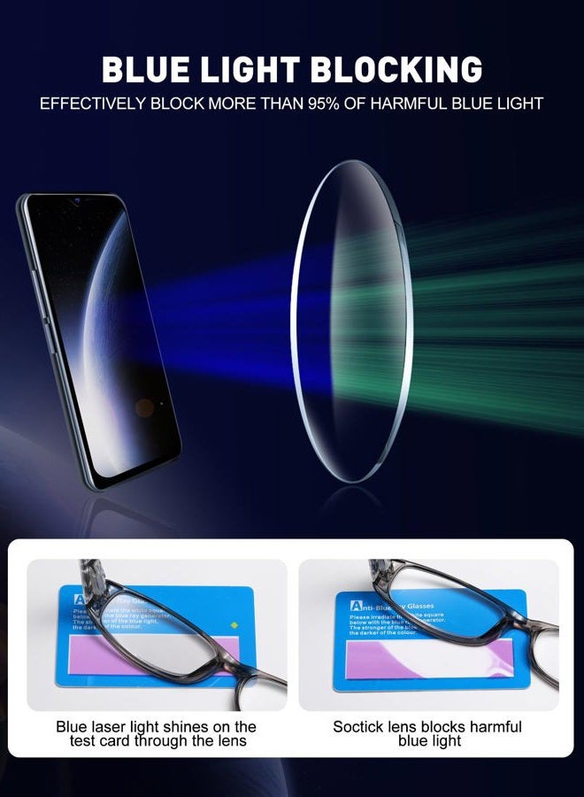 SOCTICK 5-Pack Reading Glasses Blue Light Blocking, Reading Glasses for Women with Comfort Spring Hinges 1.5 - Image 5