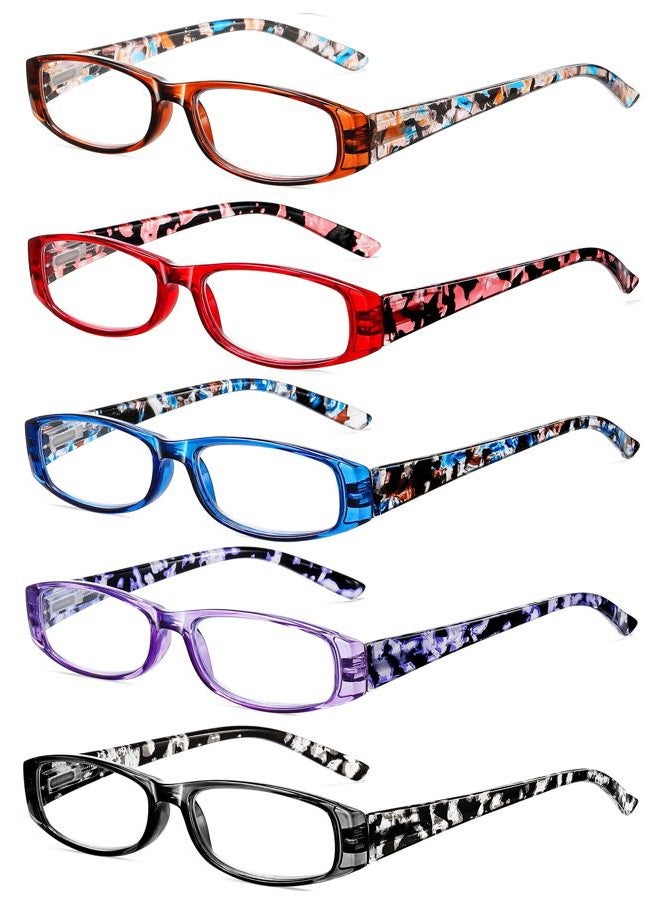 SOCTICK 5-Pack Reading Glasses Blue Light Blocking, Reading Glasses for Women with Comfort Spring Hinges 1.5 - Image 1