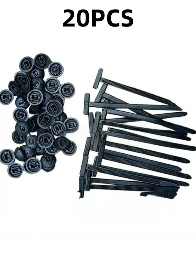 20PCS Nylon Universal Cable Tie Buckle Durable Strong Self Locking Reusable For Home Office Car Warehouse Electronics Wire Management - Image 1