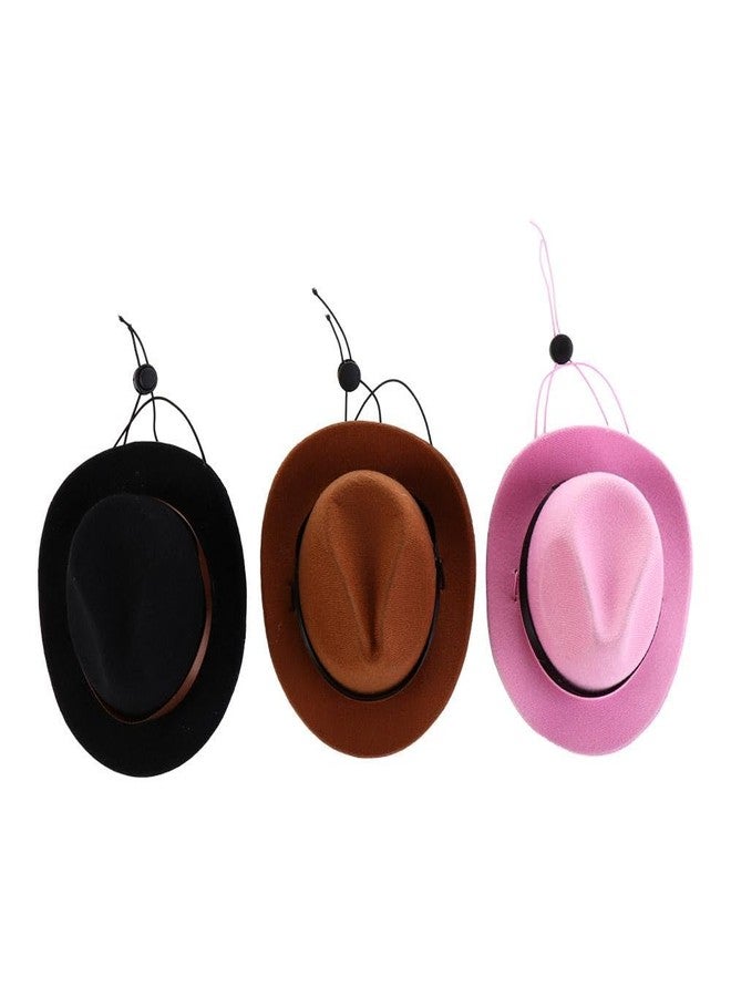 Kopida 3Pcs Pet Dog Cowboy Hat Adjustable Buckle Pet Hat Puppies Cowboy Cowgirl Cosplay Caps for Pet Cosplay Photo Props Accessories - Image 1