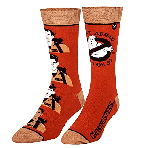 Odd Sox – Ghostbusters No Ghosts Logo Crew Socks – Official Licensed Novelty Unisex Socks – Large Size Comfy Cotton Blend – Fun 80’s Movie Gift - Image 1