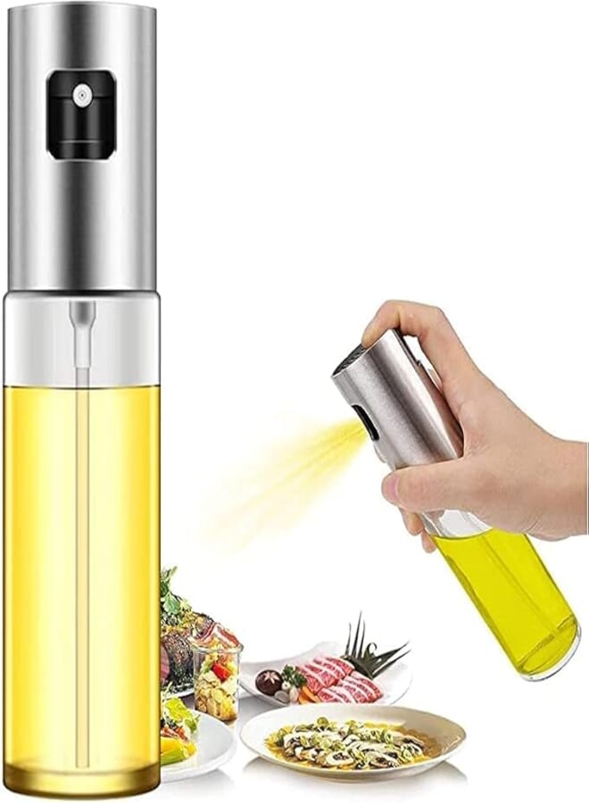 Spaceshoop Olive Oil Sprayer Kitchen Oil Sprayer Glass Bottle Top Pump Stainless Steel Body for BBQ Cooking