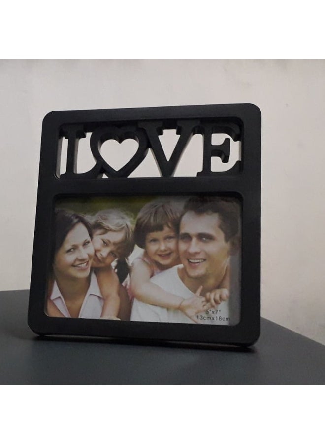 Decorhills Plastic Love Design Picture Photo Frame, Black Frame for Wall Mount Display, Family Design for Photo - 1-Piece - Image 3