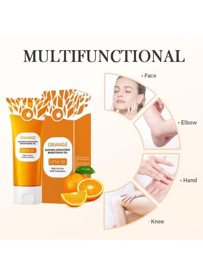 POUQUR Orange Enzymes Exfoliating Brightening Gel for Face & Body, Exfoliating Cleansing Gel Scrub, Orange Enzymes Exfoliatings Gels, Deep Clean Pores, Remove Blackheads & Moisturize Skin, All Types Skin (3.38 fl oz) - Image 5
