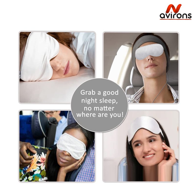 Avirons Avirons Travel Neck Pillow with Sleep Eye Mask Combo for Men Women and Kids for Flight Car Train and Bus Premium Fabric Light Weight Comfortable Super Soft Adjustable Pack of 2 - Image 5