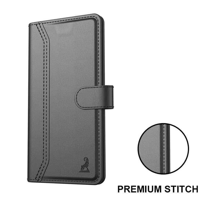 AIBEX ® Compatible for Poco M7 5G / Redmi 14C 5G / Redmi A4 5G / Poco C75 5G Flip Cover Leather Finish | Inside TPU with Card Pockets | Wallet Stand | Complete Protection Flip Case -Black - Image 5