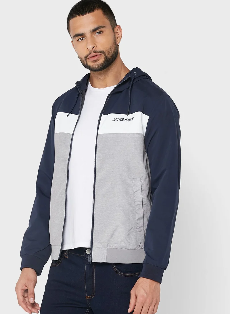 JACK & JONES Colour Block Regular Fit Hoodie