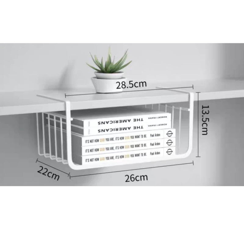 HAOHIZE Under Shelf Storage Basket, Pantry Organizers and Laundry Room Organization Under Cabinet Multipurpose Metal Wire Basket for Kitchen, Office Desk (26cm/10.2in) - Image 3