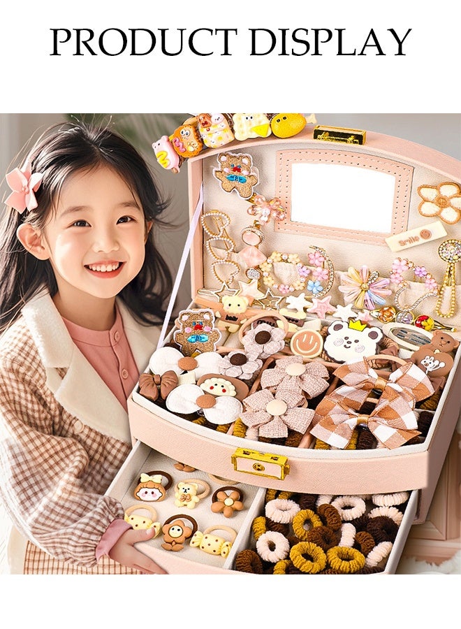 DUNISO Girls Hair Accessories Set with Gift Box and Greeting Card，Cute Hairpin Jewelry Storage Case with Hair Ties, Hair Clips, Hair Elastic Bands,Hair Accessories Gift，Birthday Gift for Girls - Image 3