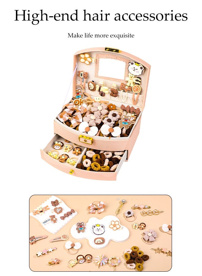 DUNISO Girls Hair Accessories Set with Gift Box and Greeting Card，Cute Hairpin Jewelry Storage Case with Hair Ties, Hair Clips, Hair Elastic Bands,Hair Accessories Gift，Birthday Gift for Girls - Image 5